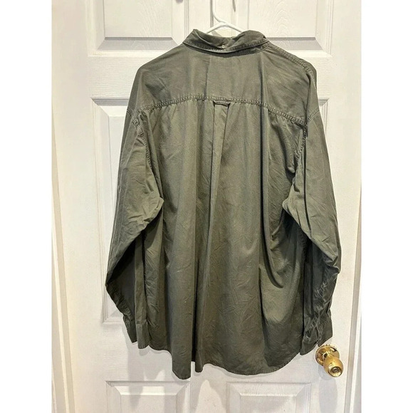 Columbia Sportswear Logo Button-Down Shirt‎ Size 2XL Green Cotton Hiking Fishing - Picture 7 of 9